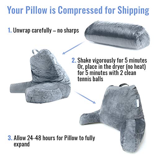 ComfortSpa Reading Pillow Bed Wedge with Arms and Pockets ComfortSpa Reading Pillow Bed Wedge with Arms and Pockets